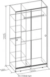 Двустворчатый гардеробный шкаф Эко 33 Композиция Венге