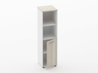 Шкаф 3 узкий 2 полки открытые, 2 полки закрытые Deka 10.16.11Пр Дуб Сантана светлый/Белый
