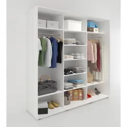 Шкаф-купе 3-х дверный Акцент-Сим Д 2400х600 Выбеленное дерево