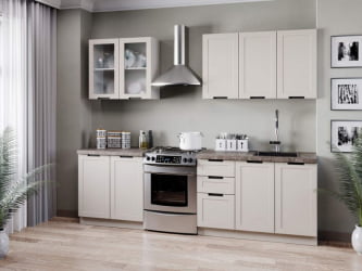 Шкаф кухонный 800 горизонтальный с 2 складными дверями комбинированный со стеклом Джамис ЛД 296.980.000.126 Белый Кашмир