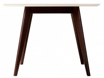 Стол Лунд 860*860 Белый Темный орех