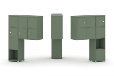 Надставка на стол высокая двухсторонняя + задняя стенка (8 шт.) + распашной фасад (6 шт.) CONCEPT CN.DNV-009 Кобо Белый металл