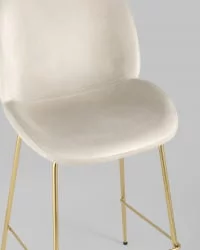 Стул полубарный Беетле со спинкой голд Бежевый / Beetle gold