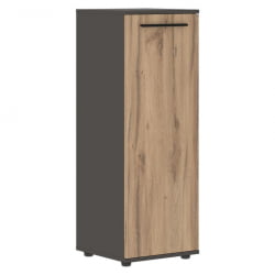 Шкаф-колонка с глухой средней дверью ЕДИС ЕМCС 42.1 Дуб Денвер светлый Черный Мокко / EDIS EMCS