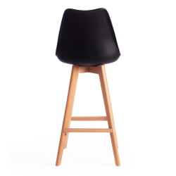 Стул барный TULIP BAR (mod. C1014H-1) пластик/дерево, 42 х 47,5 х 104 см, Black (Черный) 3010/ натуральный