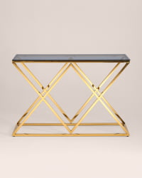 Консоль ИНСИГНИЯ 115*30 Золото стекло smoke