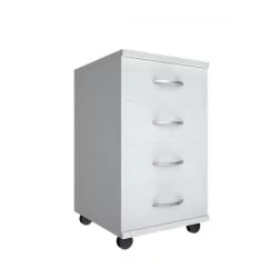 Тумба подкатная (4 ящика, с замком) Riva А.ТМ-4F Белый