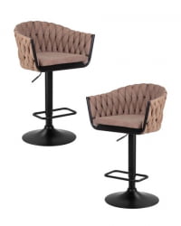 Стул барный DOBRIN LEON (коричневая ткань (LAR 275-3)) 2 шт
