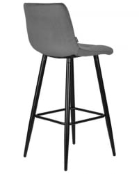Стул барный ДОБРИН НИCОЛЕ (черные матовые ножки, темно-серый велюр (108-91)) 2 шт / DOBRIN NICOLE