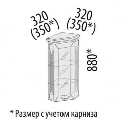 Шкаф кухонный торцевой закрытый с колоннами (лев/прав) Оливия 71.16