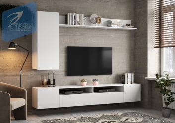 Гостиная Соло-16 Белый/Белый глянец