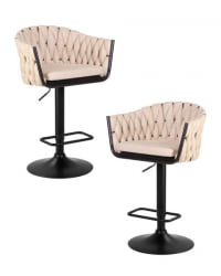 Стул барный DOBRIN LEON (бежевая ткань (LAR 275-1)) 2 шт
