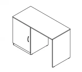 Стол с тумбой под холодильник левый KTFD 1255 L Дуб сонома светлый