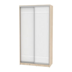 Белый шкаф-купе в прихожую B-220х120х60-2(ДСС-Белый-D9D9)