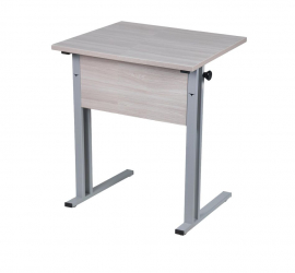 Парта одноместная рост 6 прямые углы Белая ЛДСП/Серая кромка/Металл Серый
