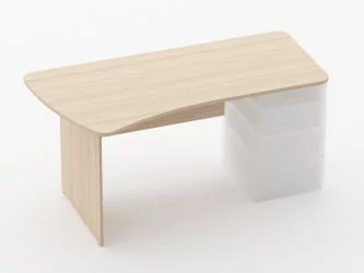 Стол эргономичный под встроенную тумбу Glassy 1.121.16Л Бук светлый