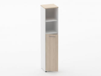 Шкаф 4 узкий  2 полки открытые, 3 полки закрытые Deka 10.19.13Л Туя/Белый