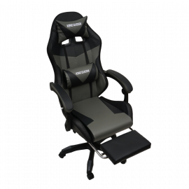 Кресло 908 KINGQUEEN цвет черный/темно серый с массажем и подсветкой 908-black-dgrey-mass