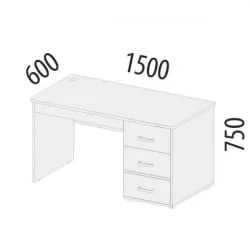 Детский стол Эверест 500.24 Дуб Кронберг/Белый шпон