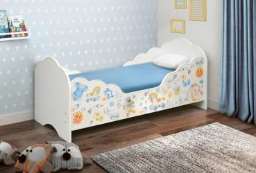 Детская кровать от 3 до 7 лет с фотопечатью Малышка №3 700*1400 Белый