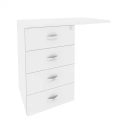 Тумба приставная (универсальная л/пр) ONIX O.TPU-4 Белый Бриллиант