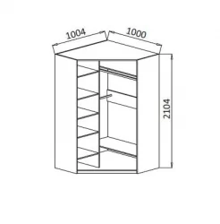 Шкаф угловой (2х дверный) ПМ-14 Юниор-6