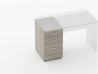 Тумба встраиваемая в стол на 3 ящика Glassy 3.12.14 Дуб сантана светлый