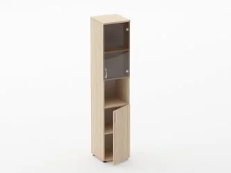 Шкаф высокий со стеклом и нишей Glassy 6.19.14Пр Орех