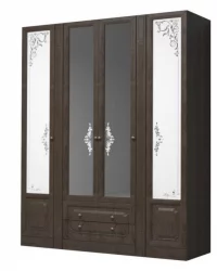 Шкаф четырехдверный для платья и белья Ева-11 06 Шоколад Венге