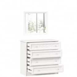 Комод с 4 ящиками с зеркалом Джулия Белый