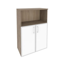Шкаф средний широкий ОНИКС О.СТ-2.2Р вхите Тиквуд Темный / ONIX O.ST-2.2R white