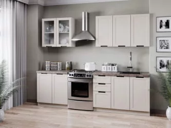 Шкаф кухонный 600 горизонтальный с 2 складными дверями комбинированный со стеклом Джамис ЛД 296.970.000.125 Белый Кашмир