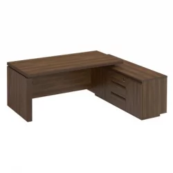 Стол руководителя на опорной тумбе MARK МК 136 левый Орех тоскана