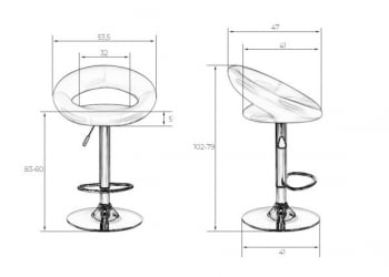 Стул барный DOBRIN MIRA (серебряный) 2 шт