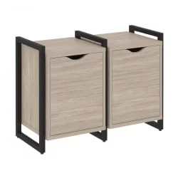 Тумба на регулируемых опорах наборная. Вариант №2 LOFT VR.L-TN-2.O Металл черный Дуб Аттик