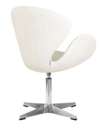 Кресло дизайнерское DOBRIN SWAN (белый кожзам P23, золотое основание)