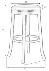 Круглый барный табурет DOBRIN BOB BAR (шоколад, черный) 2 шт