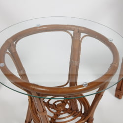 Зона отдыха NEW BOGOTA (2 кресла + стол) /с подушками/ ротанг, кресло 61х67х78,5 см, диаметр стола 50см, coco brown (коричневый кокос)