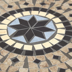 Круглый стол Secret de Maison ROMEO (mod. PL08-1070-1-GBRN) металл, 60х72см, черный/плитка ASTRA