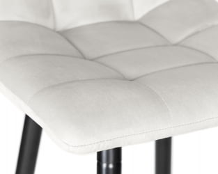 Стул полубарный DOBRIN OLIVIA (черные матовые ножки, светло-серый велюр (108-52))