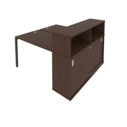 Рабочая станция с опорным шкафом-купе Метал Сйстем Б.РС-СШК-2.2 Венге/Антрацит / Metal System