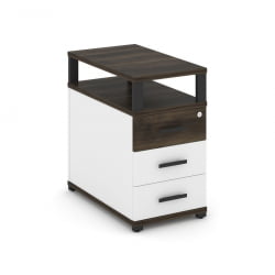 Тумба приставная с 3-мя ящиками и надставкой CОНCЕПТ CН.ТГП-001 Б/В Дуб Мали Белый бриллиант Черный / CONCEPT CN.TGP-001 B/W