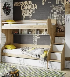 Детская кровать с бортиком Оксфорд ТД-139.11.01 Ривьера Белый с рисунком