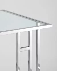 Журнальный столик Бостон 50x32 Серебро стекло прозрачное