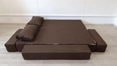 Диван прямой бескаркасный Хит (Berhouse) Цвет фасада: Азур; Тип: Прямой; Материал фасада: Рогожка