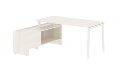 Стол с тумбой EDIS ELCT 17814 Ясень Траун Белый