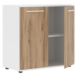 Шкаф с глухими малыми дверьми EDIS ELCS 85.1 Дуб Денвер светлый Белый Белый