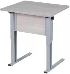 Парта одноместная рост 3-7 прямые углы Ясень Шимо светлый/Металл Серый