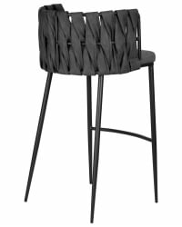 Стул барный DOBRIN AMELIA (серая ткань (F-48), темно-серый винтажный PU (MF-12))