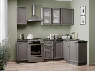 Шкаф кухонный 800 со стеклом Джелатто ЛД 241.360.000.107 Белый Оникс серый